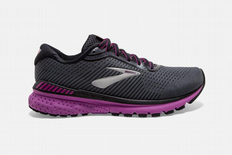 Brooks ADRENALINE GTS 20 Road Running Shoes Womens Online - Black/Purple (BYX198546)